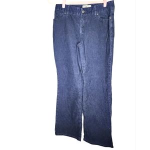 LL Bean Navy Corduroy Straight Leg Favorite Fit Pants Sz 6 Reg